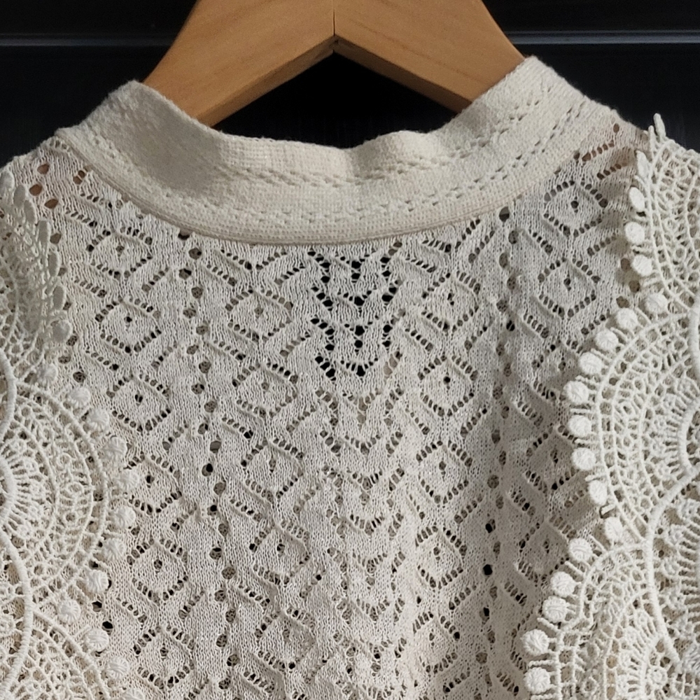 Elegant Cream Lace Blouse - Picture 11 of 12